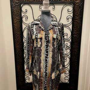Diane von Furstenberg Size 8 Linen Silk Blend